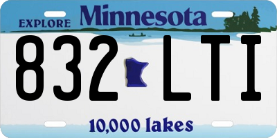 MN license plate 832LTI