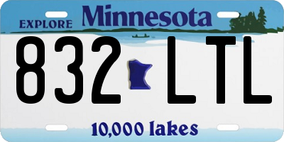 MN license plate 832LTL