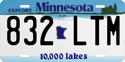 MN license plate 832LTM