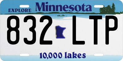 MN license plate 832LTP