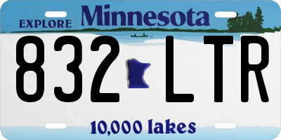 MN license plate 832LTR