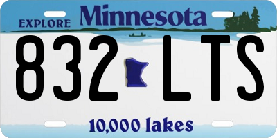 MN license plate 832LTS