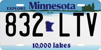 MN license plate 832LTV