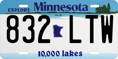 MN license plate 832LTW