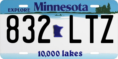 MN license plate 832LTZ