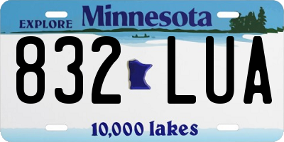 MN license plate 832LUA