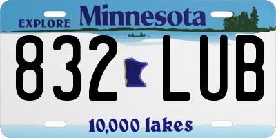 MN license plate 832LUB