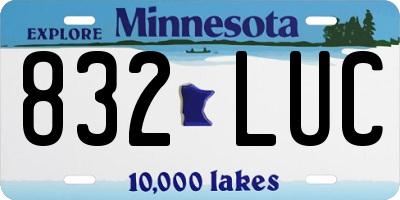 MN license plate 832LUC