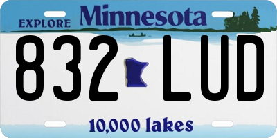 MN license plate 832LUD