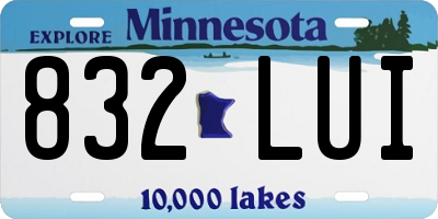 MN license plate 832LUI