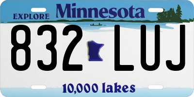 MN license plate 832LUJ