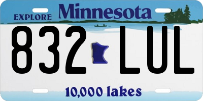 MN license plate 832LUL