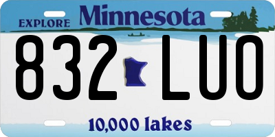 MN license plate 832LUO