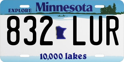 MN license plate 832LUR