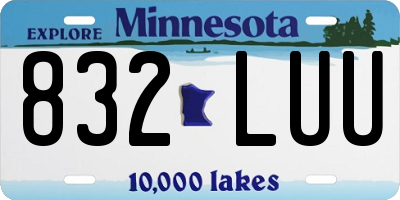 MN license plate 832LUU