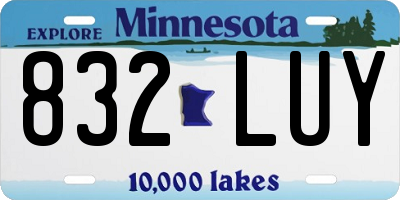 MN license plate 832LUY