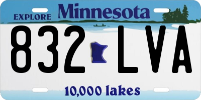 MN license plate 832LVA