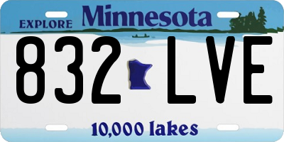 MN license plate 832LVE