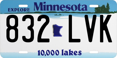 MN license plate 832LVK