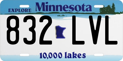 MN license plate 832LVL