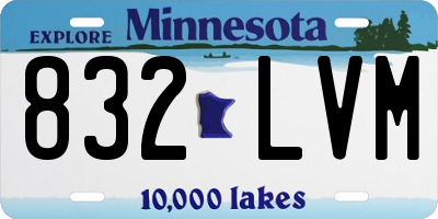 MN license plate 832LVM