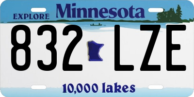 MN license plate 832LZE