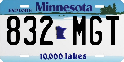 MN license plate 832MGT