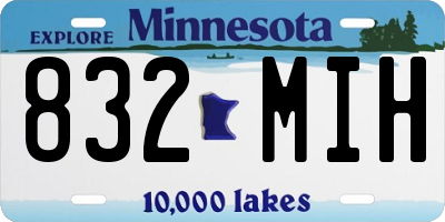 MN license plate 832MIH