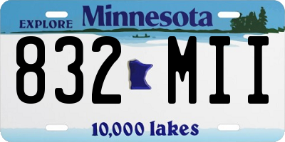 MN license plate 832MII