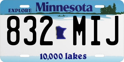 MN license plate 832MIJ