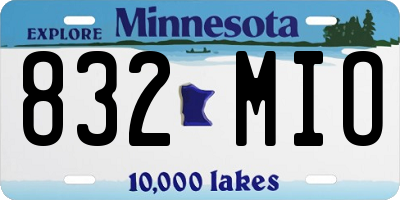 MN license plate 832MIO