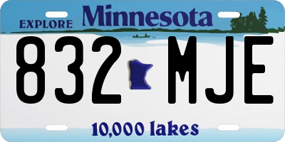 MN license plate 832MJE