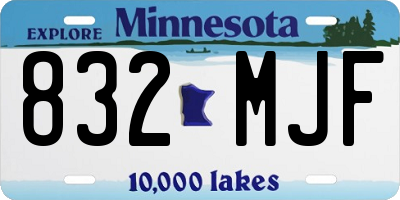 MN license plate 832MJF