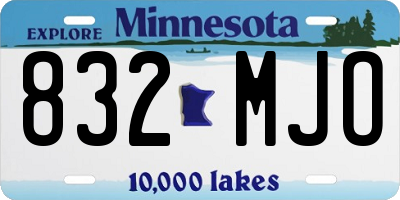 MN license plate 832MJO