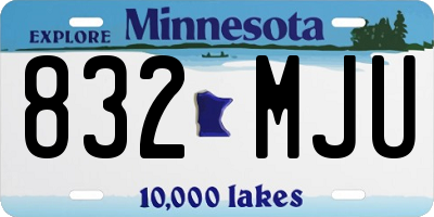 MN license plate 832MJU