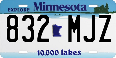 MN license plate 832MJZ