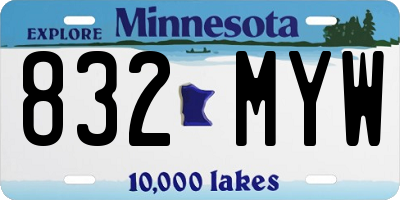 MN license plate 832MYW