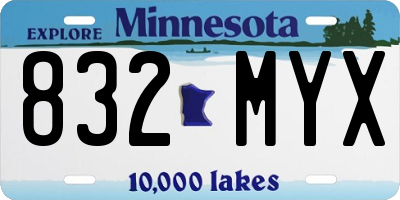 MN license plate 832MYX