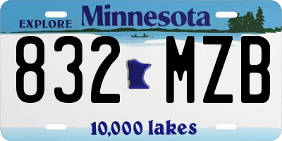 MN license plate 832MZB