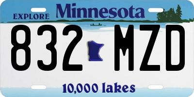 MN license plate 832MZD
