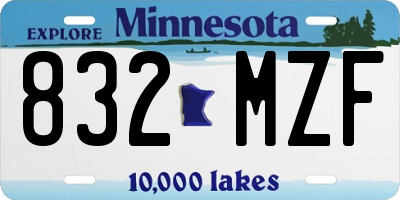 MN license plate 832MZF
