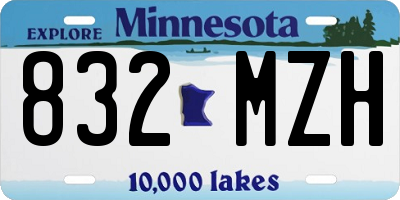 MN license plate 832MZH