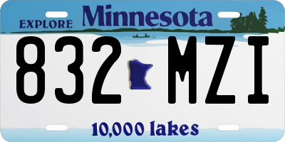 MN license plate 832MZI