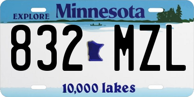 MN license plate 832MZL