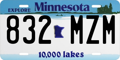 MN license plate 832MZM
