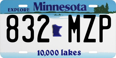 MN license plate 832MZP