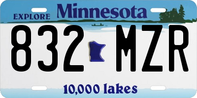 MN license plate 832MZR
