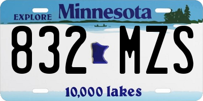 MN license plate 832MZS