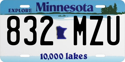 MN license plate 832MZU