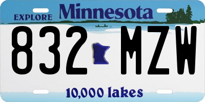 MN license plate 832MZW